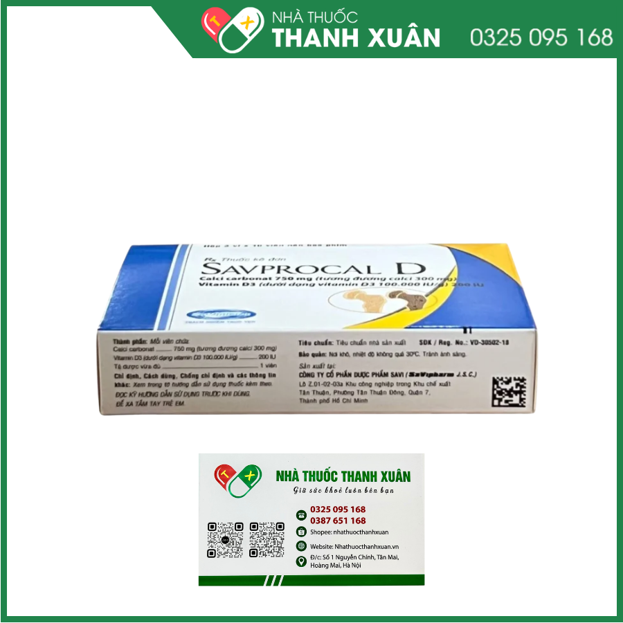 Savprocal D hỗ trợ điều trị đặc hiệu bệnh loãng xương